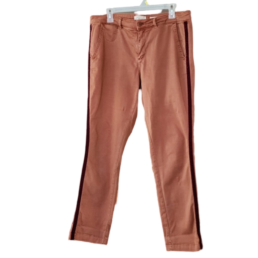 Anthropologie Chino Tan Ankle Pants Relaxed Fit‎ Women's Size 31